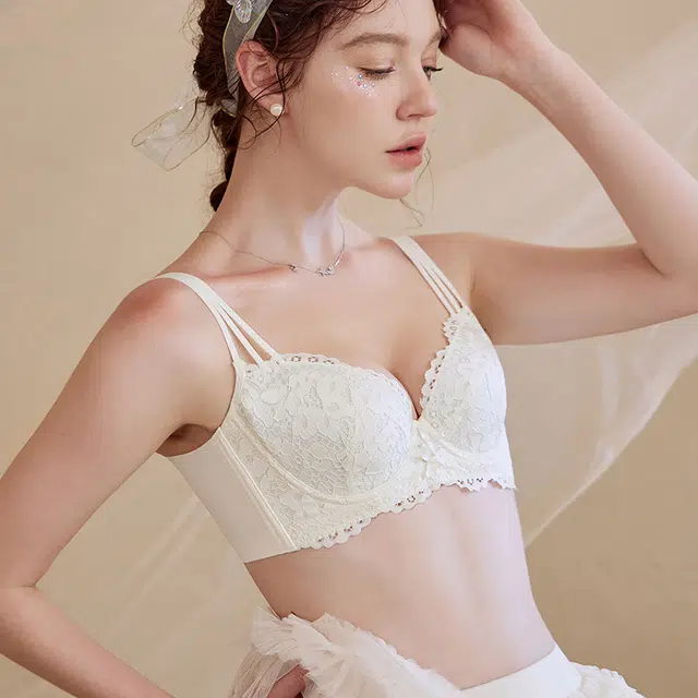 内在密码 薄款内衣女大胸显小显瘦全罩杯收副乳防下垂胸罩蕾丝大码调整文胸聚拢