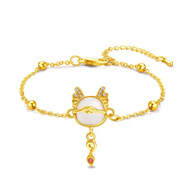 北隐 国风新中式本命守护生肖  招财纳福 平安喜乐 简约 小清新闺蜜 琉璃 玉石手链 男女同款情侣款 礼盒款