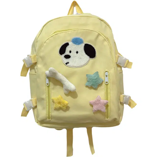 德力熊 小众可爱初中生简易超轻小学生旅行 尼龙 书包背包双肩包 常规 女款 红/粉/米白/黑/黄