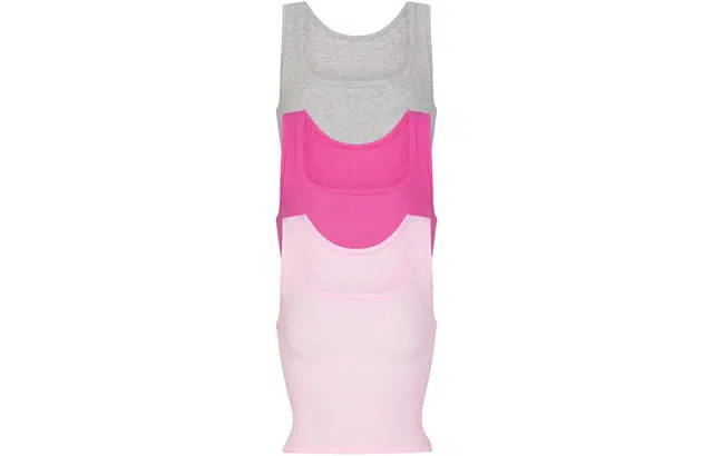 SKIMS COTTON RIB TANK 3-PACK 3 HOT PINK MULTI