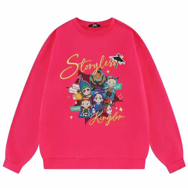 三体 云天明的三个童话系列 基础休闲纯色圆领套头美式长袖卫衣 男女同款