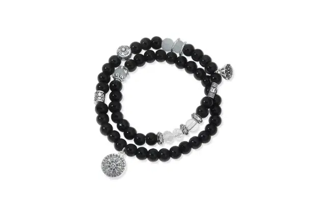 尚银福 山鬼花钱 新中式国风双层叠戴串珠转运珠 小众设计个性多圈手饰 合金 手链 女款