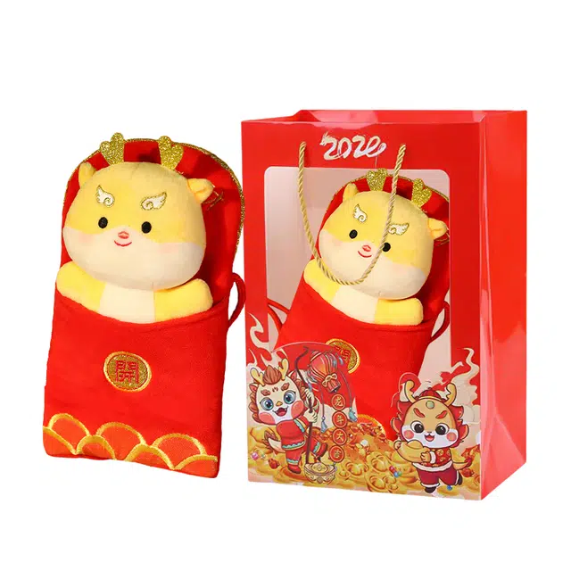 卡威 新年压岁包 龙年大吉大利 创意 玩偶 毛绒公仔