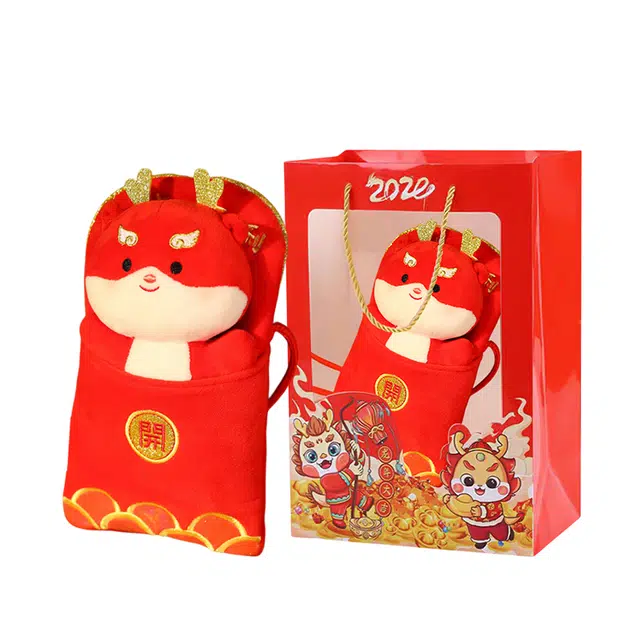 卡威 新年压岁包 龙年大吉大利 创意 玩偶 毛绒公仔