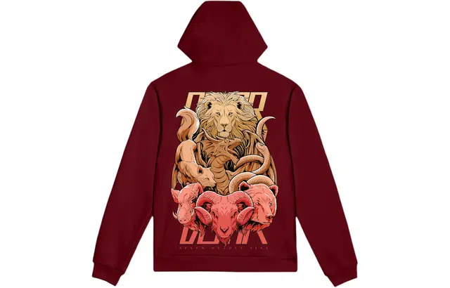 Dolly Noire 7 Deadly Sins Hoodie Bordeaux