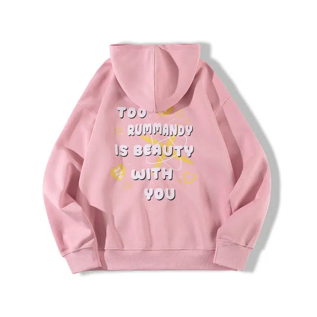 麓蔓蒂 经典学院风美式复古背后大字母爱心印花连帽外套 女款