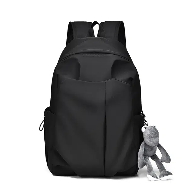 度森袋鼠 原创设计款简约纯色大学高中通用 帆布 双肩包 常规 男女同款情侣款 白色/黑色/灰色/红色