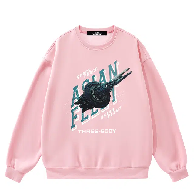 三体 亚洲战舰系列 休闲宽松简约字母印花圆领卫衣 男女同款