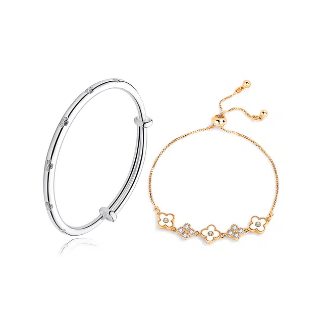 饰伴 闪耀四叶草 国潮复古新中式小众设计感 合金 手链 女款