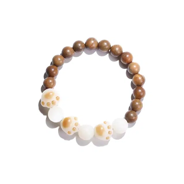 彗时 锦鲤节节高升高考考研考试上岸狮来运转招财猫爪轻奢小众时尚百搭新中式国风 菩提 手串 男女同款情侣款 绿檀