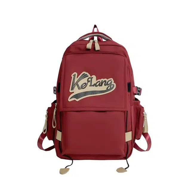 德力熊 新款学生休闲大容量旅行 复合布 双肩包 男女同款情侣款 黑/红/灰/咖/米白