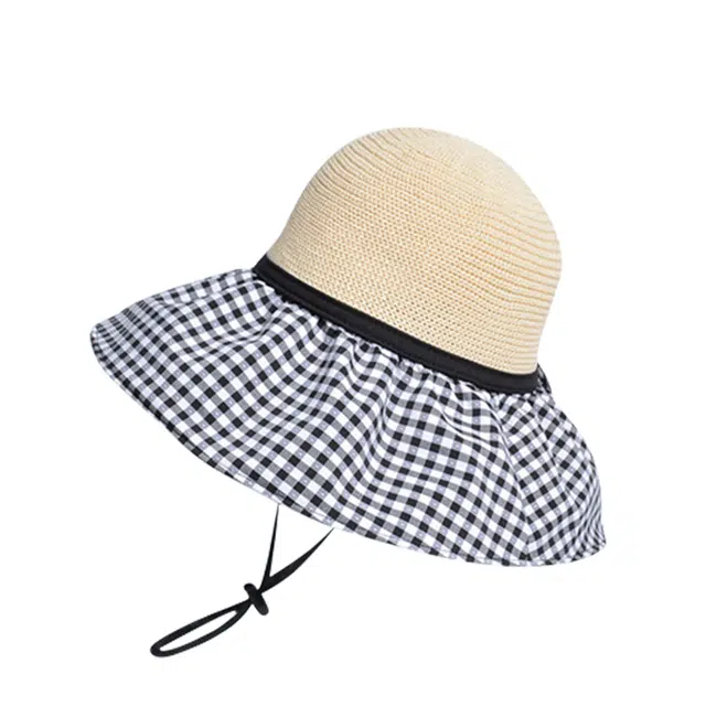 纳兰杜 夏季遮阳高级感休闲气质时尚太阳帽防紫外线户外旅游 织物 防晒帽 女款 黑色