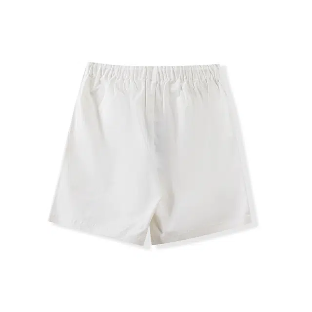 我是大卫 基础色简约纯色系带中腰分休闲短裤 男女同款