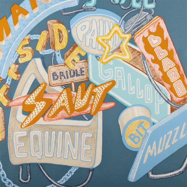 Hermes Chevaloscope Neon Scarf