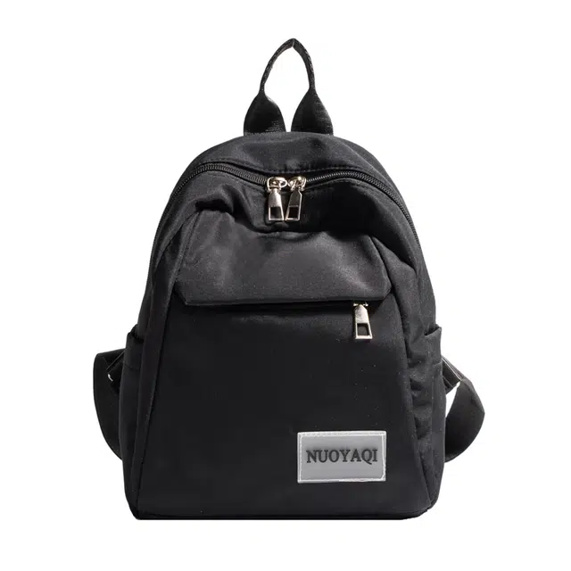 帕克熊 韩版大容量纯色出行 帆布 双肩包 常规 男女同款情侣款 黑色/白色/米白色/粉色/蓝色/酒红色