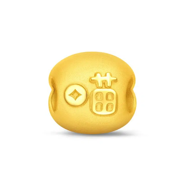 周大福 甜美童话可爱猫爪喵字转运珠不含手绳 足金 一口价 黄金吊坠 男女同款情侣款