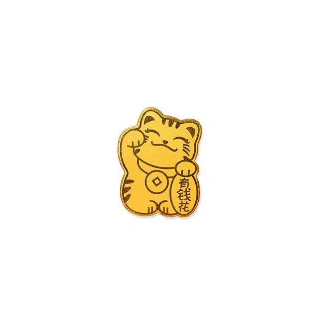 吉智 招财猫 时尚潮流高级感小众设计 足金 一口价 手机贴 女款