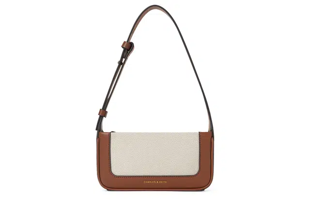 CHARLES&KEITH Mini Crossbody Denim Blue Tan