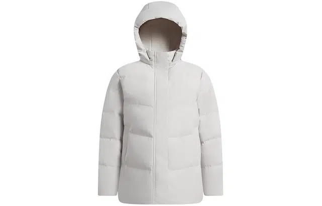 波司登 纯色连帽长袖拉链羽绒服 女款 燕麦色