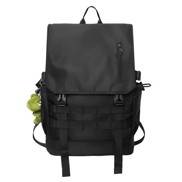 德力熊尼龙男女通用黑色战术背包防水大容量双肩包户外登山包书包学生旅行包