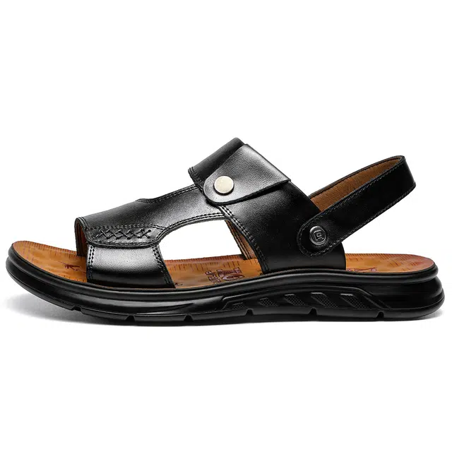 法派 头层牛皮 透气轻便 运动凉鞋 男款