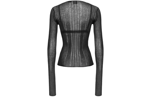 PINKO Semi-Transparent Ribbed Sweater T