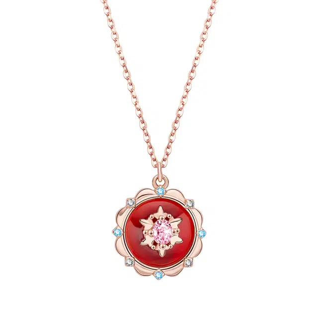 希遇 时来运转吊坠精致简约百搭气质小众设计轻奢高级感锁骨链 玛瑙 项链 女款