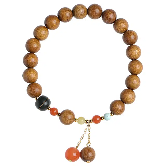 月印百川 多巴胺配色转运念珠新中式国潮古风设计文玩 简约百搭 木质 木作手串 男女同款情侣款 楠木 礼盒装