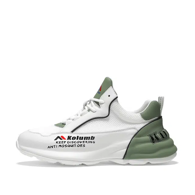 哥仑步 舒适百搭 减震耐磨透气 低帮 生活休闲鞋 男款 白绿