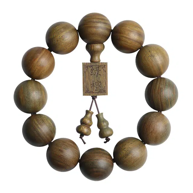 月印百川 葫芦文玩  盘玩新中式古风 绿檀 木作手串 男女同款情侣款 绿檀 礼盒装