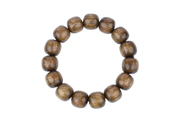 天纵 转运平安复古文玩 猫眼金丝老型珠单圈 金丝楠木 木作手串 男款 楠木