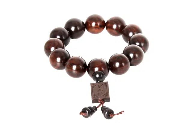 檀欣 新中式 大规格檀木佛珠 文玩念珠木质盘玩珠串 复古轻奢高级款 木作 手串 男款 紫光檀 礼盒装