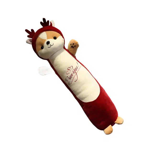 万童乐 可爱松鼠抱枕 长条枕头 玩偶 毛绒公仔