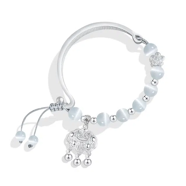 醉倾城 福气平安锁新中式国风清冷感 猫眼石 手串 女款