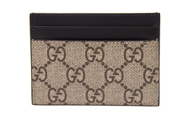 Gucci Coral Snake Logo Card Holder Ebony Black