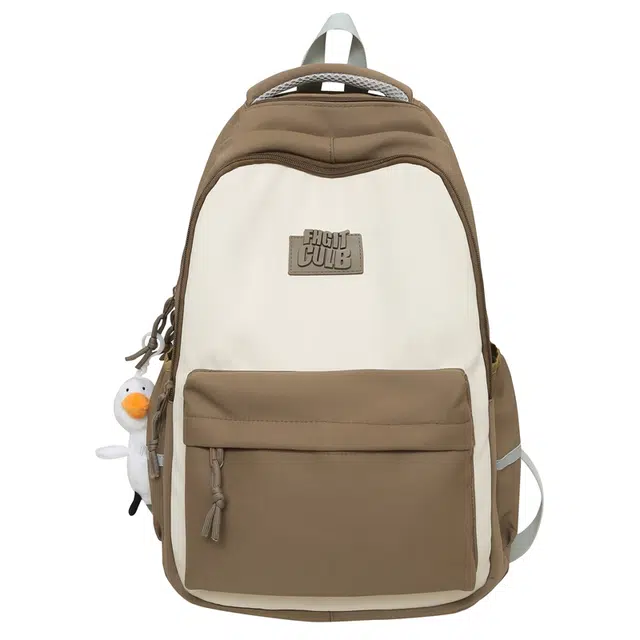 德力熊尼龙书包男女通用多色学生潮流大容量背包日系电脑双肩包