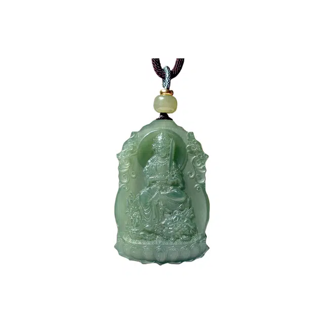 舒杰 菩萨 新中式国风古典 和田玉 和田玉项链 男女同款情侣款 青白玉