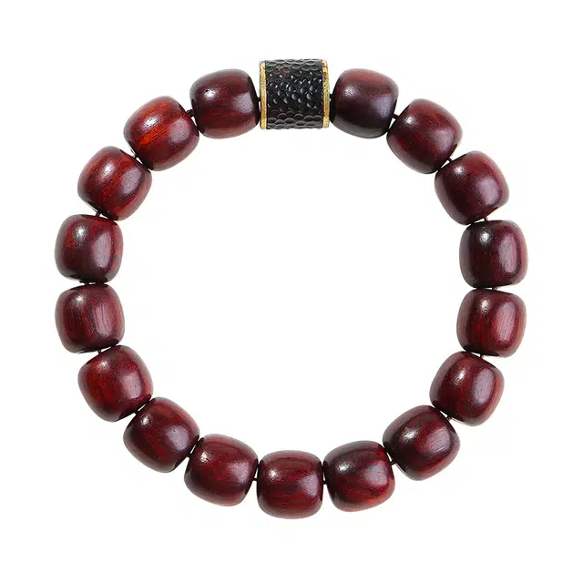 月印百川 古风文玩念珠手饰 轻奢高级感转运珠手把件 黑檀 木作手串 男女同款情侣款 血檀 礼盒装