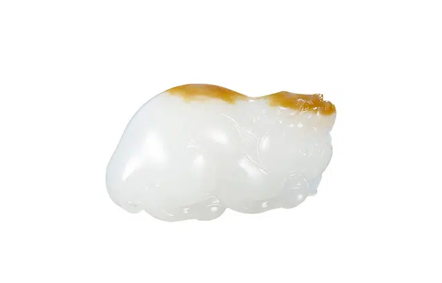 玉说 国风貔貅糖羊脂玉仿古兽鸿运当头 和田玉 吊坠 男女同款情侣款 白玉