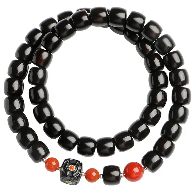 月印百川 新中式国潮民族风文玩 盘玩复古转运珠手把件 轻奢小众手饰 木质 木作手串 男女同款情侣款 黑檀 礼盒装