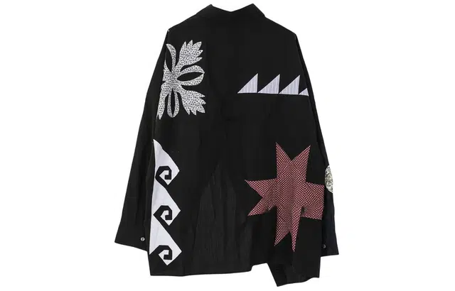 AMBUSH OFF SHOULDER PATCHWORK SHIRT