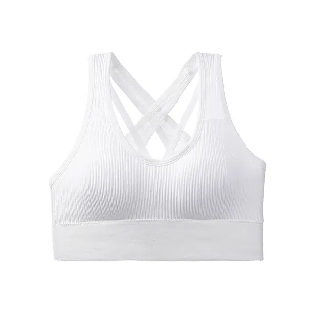 浪莎 瑜伽服女防震聚拢内衣定型带胸垫背心健身性感美背防下垂文胸 女款