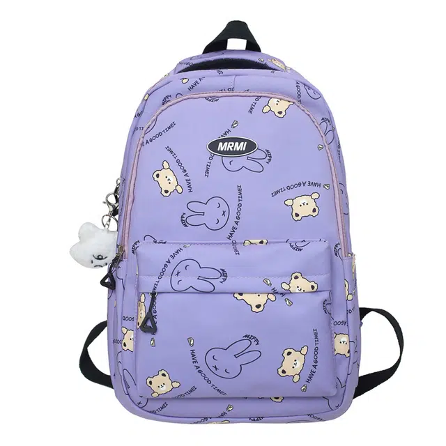 行途 初中生小学生大容量可爱卡通 双肩包 尼龙 女款 黑色/紫色/绿色/白色/粉色