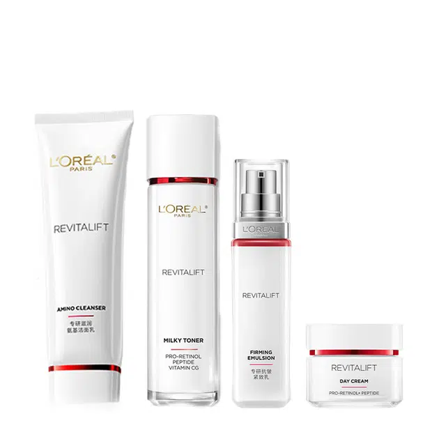 欧莱雅 视黄醇专研洁护肤套装 紧致滋润修护清洁 四件套