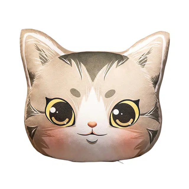爱冰清 可爱宠物哈士奇抱枕 二哈狗头猫咪 玩偶 毛绒公仔