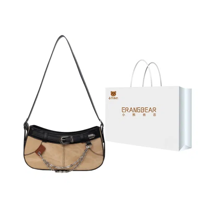 小熊依恋/时尚休闲小方包 韩版通勤 休闲百搭女包 单肩包 高级感 腋下包