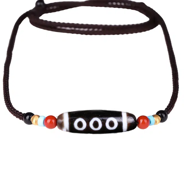 豆蔻时光 小众设计感国风国潮佛系吉祥  智慧五眼天珠 锁骨链 玉髓 玉石吊坠 男女同款情侣款