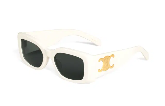 Celine Rectangular White Sunglasses