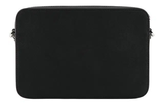 Michael Kors Jet Set Chain Logo Leather Shoulder Bag Large Black