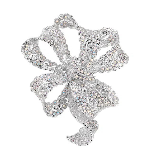 山一丸 重工满钻蝴蝶结宫廷风优雅 胸针 女款